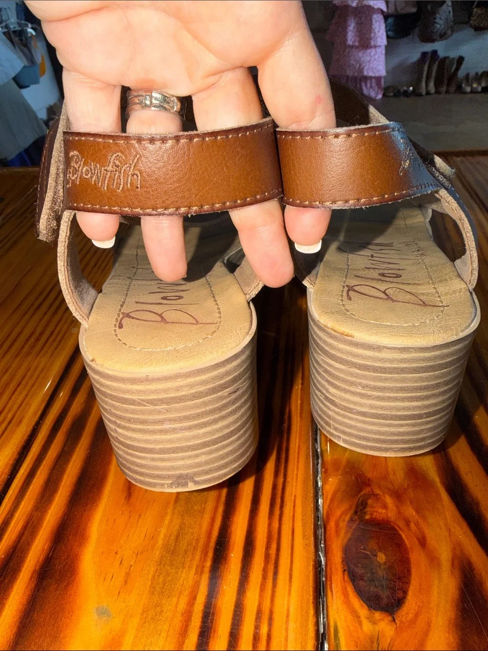 Blowfish Brown Platform Sandal with Ankle Strap